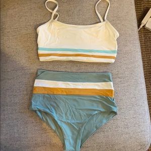 L Space Swimsuit with high waisted bottoms and top